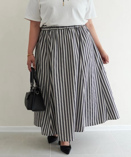 stripe skirt｜ブラック