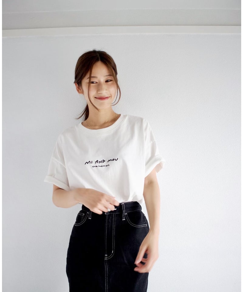 ロゴ刺繍Tシャツ|size1 | MI AND MOU ロゴ刺繍Tシャツ|size1 | MI AND MOU