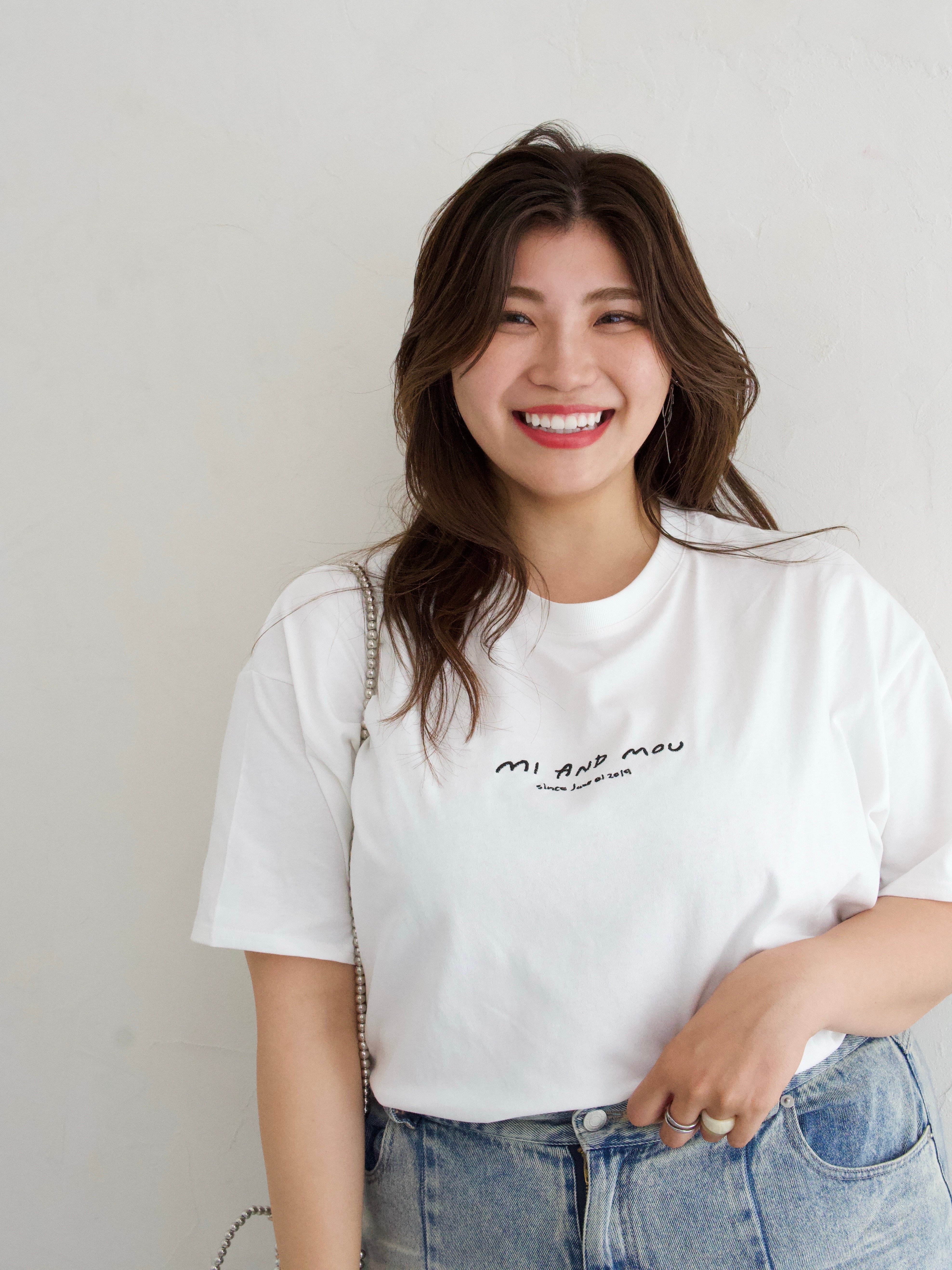 ロゴ刺繍Tシャツ｜size2 | MI AND MOU
