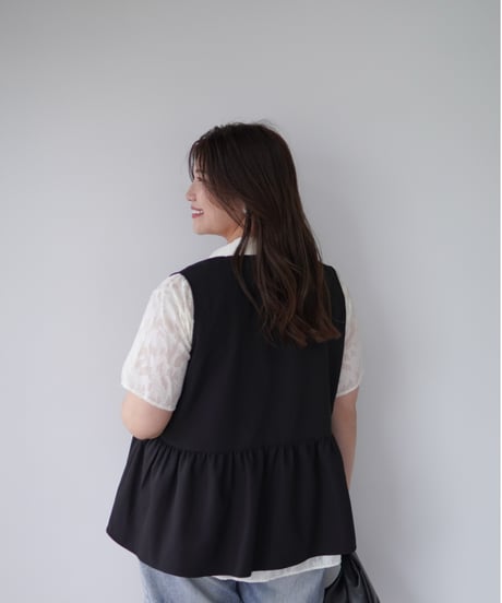 vest blouse｜ブラック