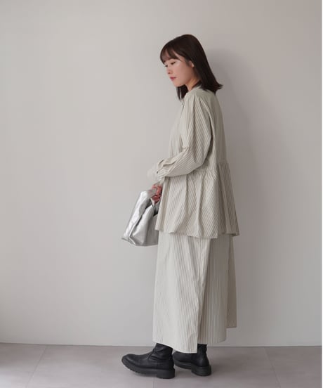 asymmetry shirt one-piece | グリーン