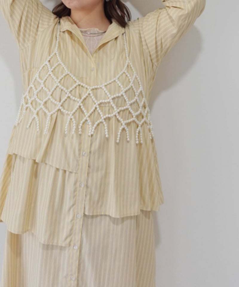 asymmetry shirt one-piece / イエロー | MI AND MOU