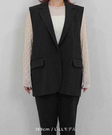 vest jacket | ブラック