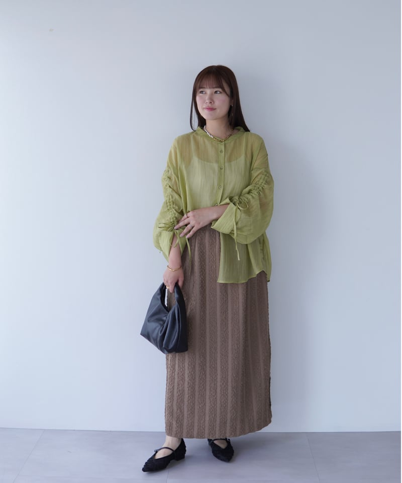 line tight skirt｜ブラウン | MI AND MOU