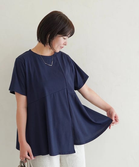 asymmetry T-shirt | ネイビー