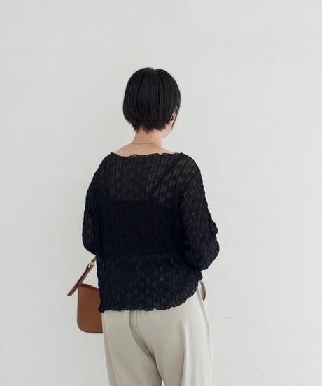 sheer pullover｜ブラック