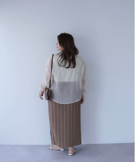 line tight skirt｜ブラウン