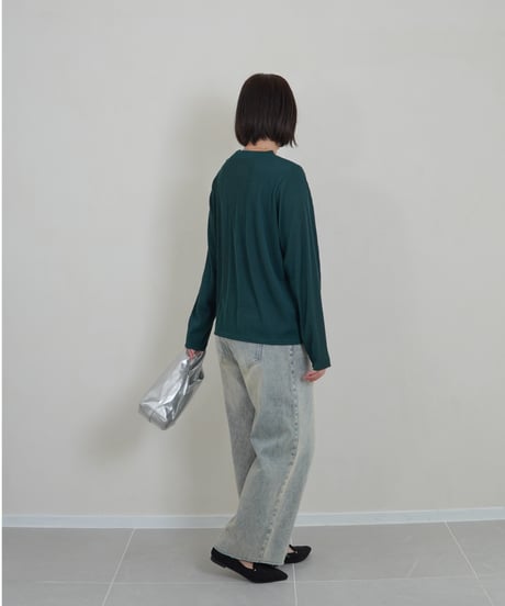mini neck pullover | グリーン