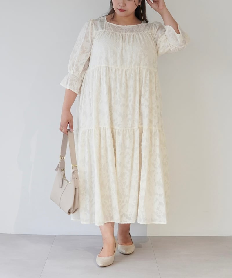 jacquard one-piece｜アイボリー | MI AND MOU
