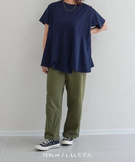 asymmetry T-shirt | ネイビー