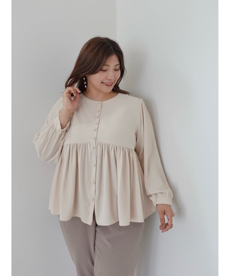 2way peplum blouse｜アイボリー | MI AND MOU