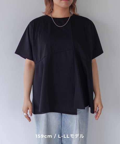 asymmetry T-shirt | ブラック