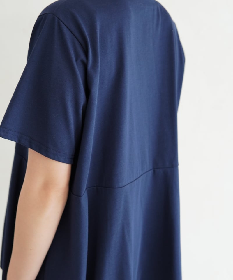 asymmetry T-shirt | ネイビー | MI AND MOU