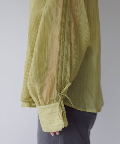 sheer ribbon blouse｜オリーブ