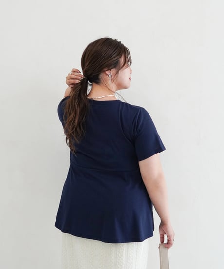 asymmetry T-shirt | ネイビー