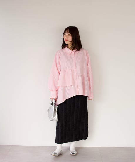 Asymmetric shirt | ピンク