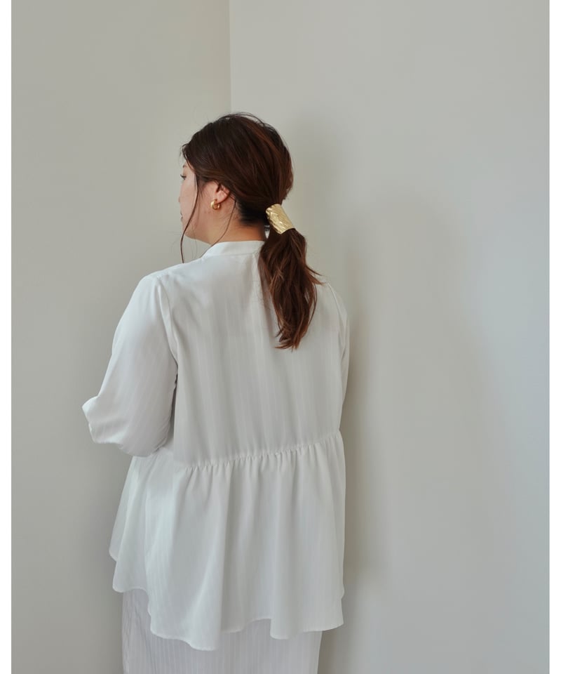 asymmetry shirt one-piece｜ホワイト | MI AND MOU