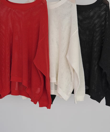 mesh knit pullover | オフホワイト