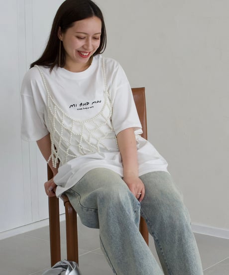 ロゴ刺繍Tシャツ｜size1