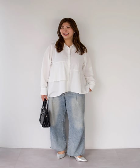 Asymmetric shirt | ホワイト
