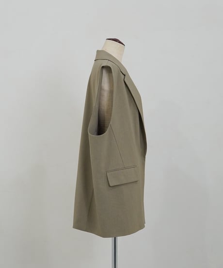 vest jacket | カーキ