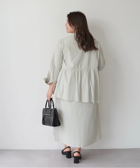 asymmetry shirt one-piece | グリーン