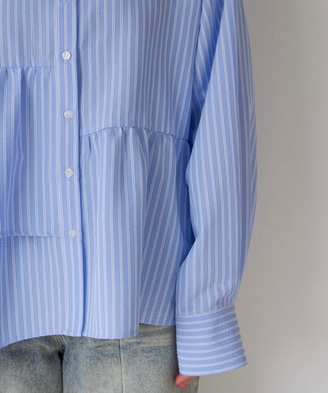 Asymmetric shirt | ブルー