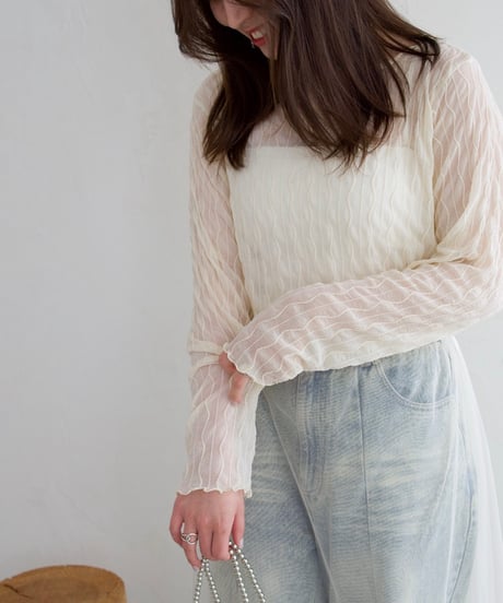 sheer pullover｜オフホワイト