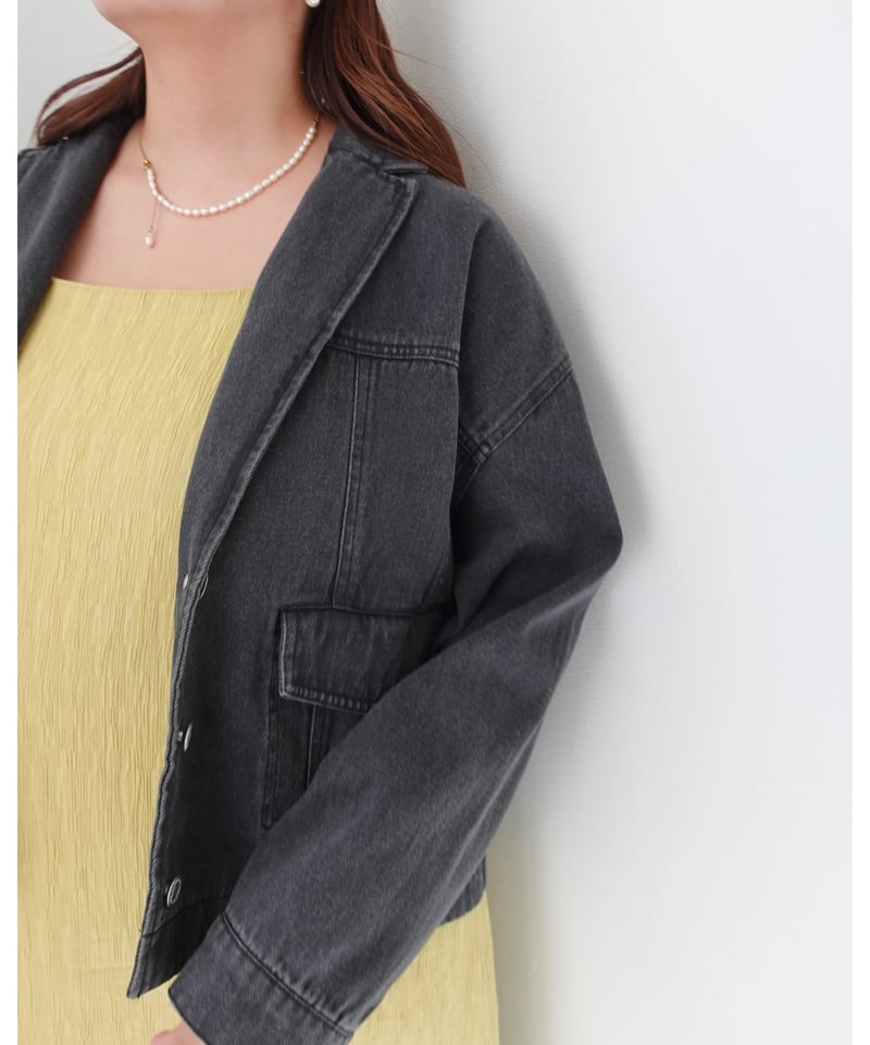 tailored denim jacket|ブラック | MI AND MOU tailored denim jacket|ブラック | MI AND MOU