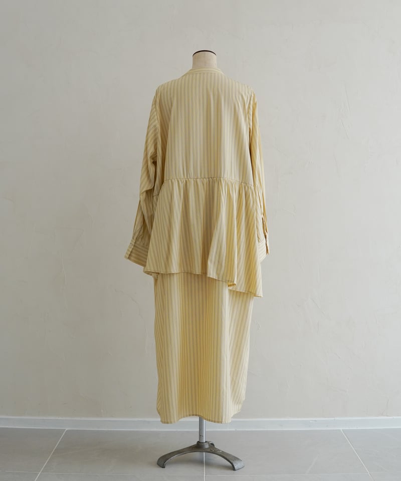 完売品　miandmou ミアモ　ミーアンドモウ　シャツワンピース　イエロー asymmetry shirt one-piece | イエロー | MI AND MOU