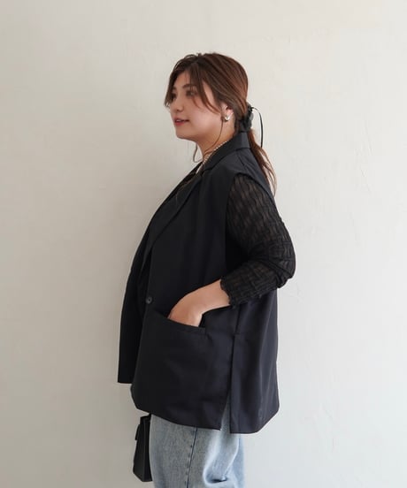 sheer pullover｜ブラック