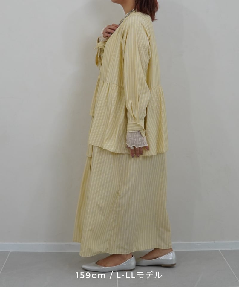 完売品　miandmou ミアモ　ミーアンドモウ　シャツワンピース　イエロー asymmetry shirt one-piece | イエロー | MI AND MOU