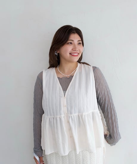 sheer pullover｜グレー