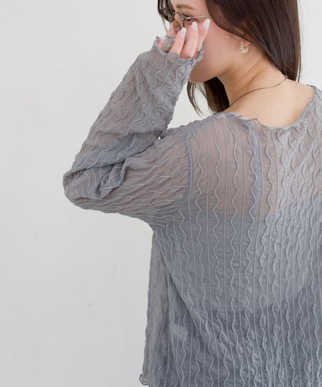 sheer pullover｜グレー