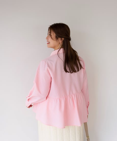 Asymmetric shirt | ピンク