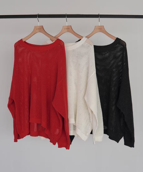 mesh knit pullover | オフホワイト