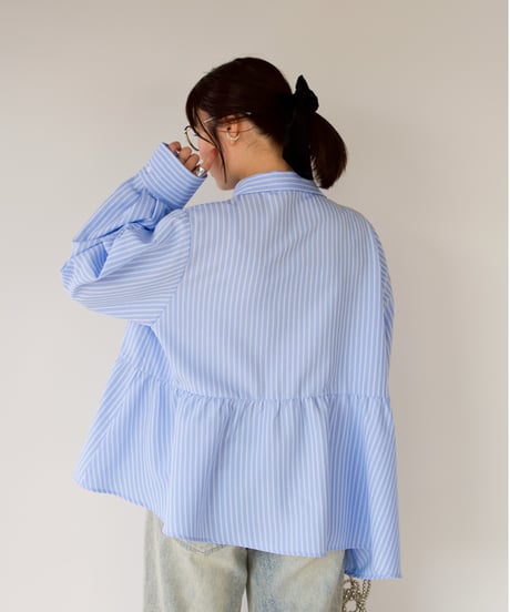 Asymmetric shirt | ブルー