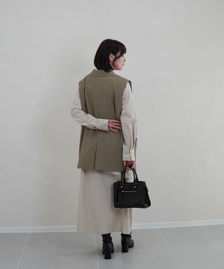 vest jacket | カーキ