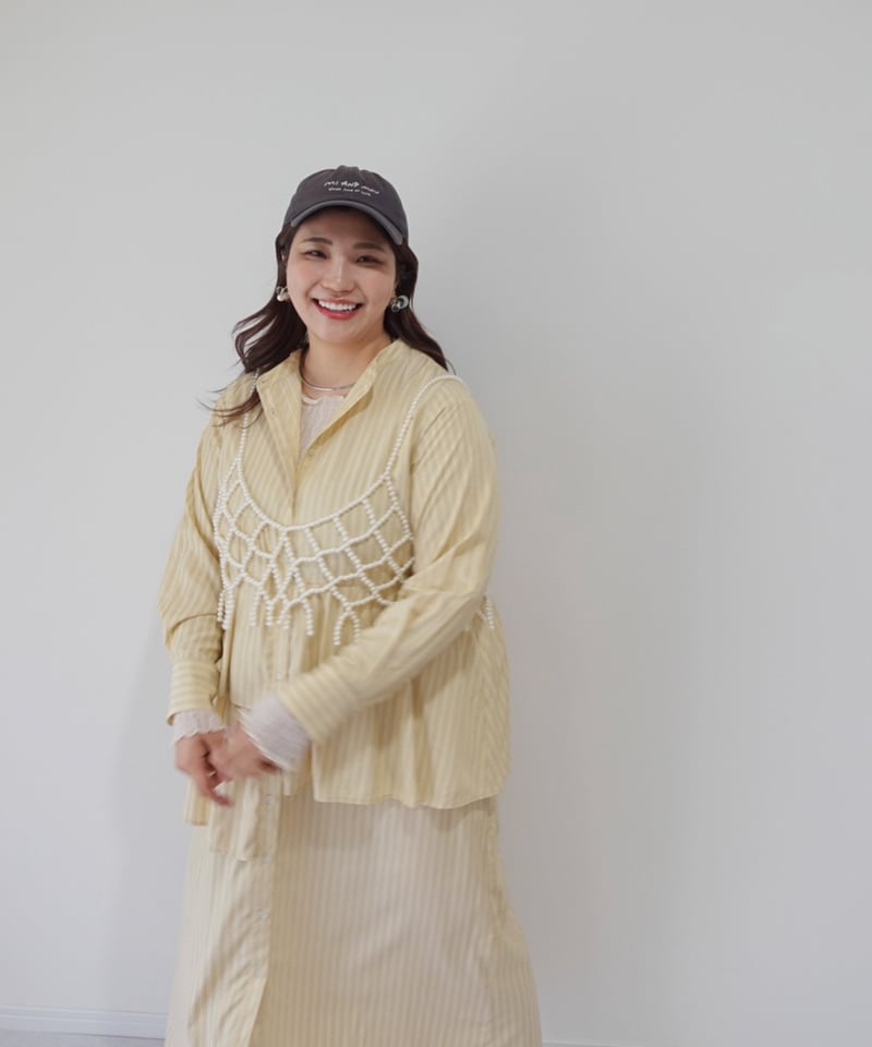 asymmetry shirt one-piece / イエロー | MI AND MOU