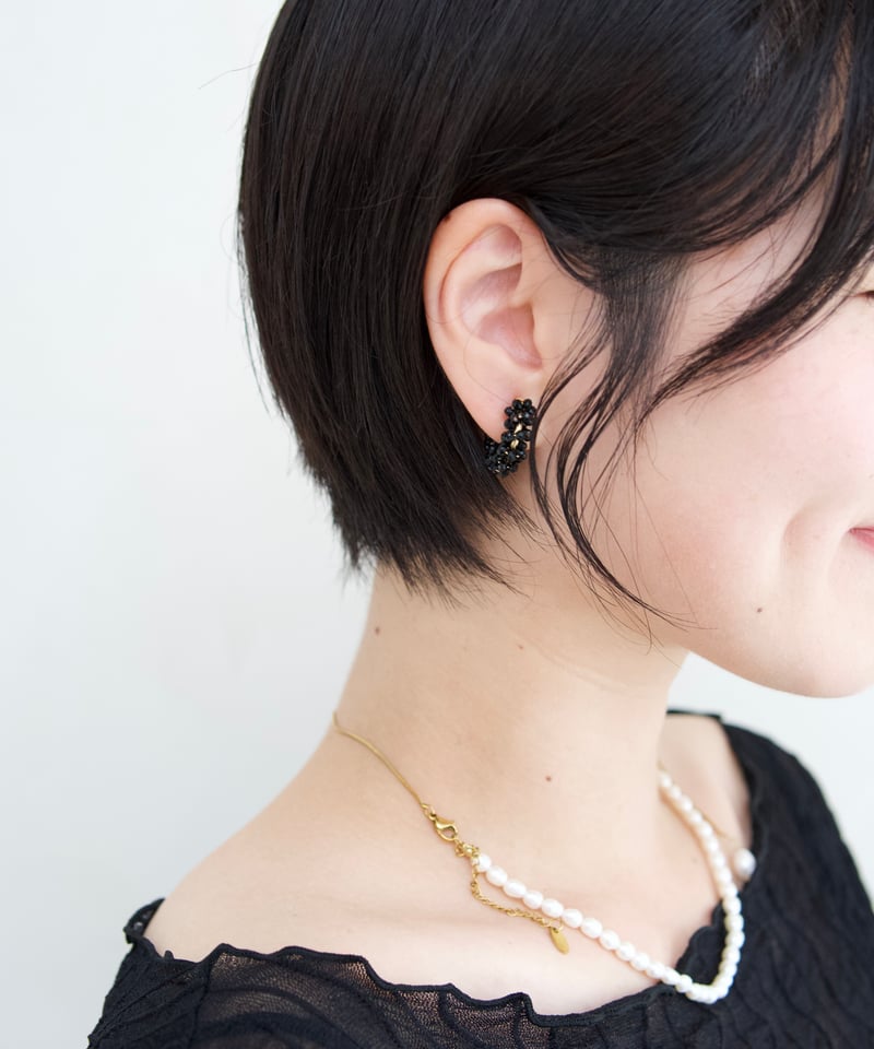 1637 PIERCE 大振りピアス 個性的 アート ブラック ロング パープル HEMCA | PIERCE ' TWISTED HOOP' (PAIR) | ピアス | F