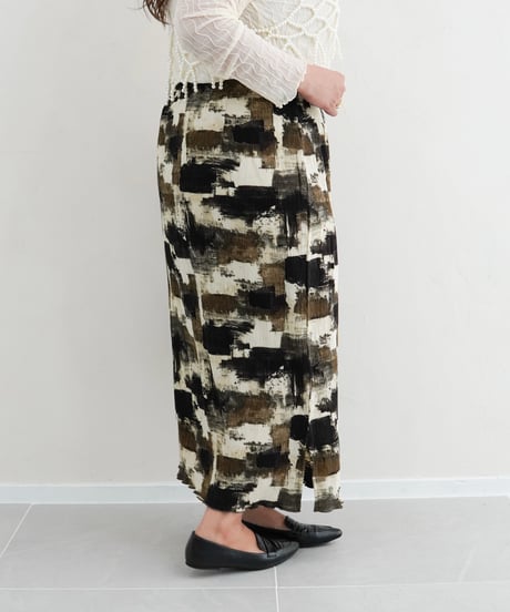 paint tight skirt｜カーキ