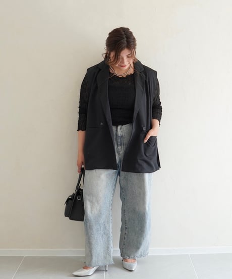 sheer pullover｜ブラック