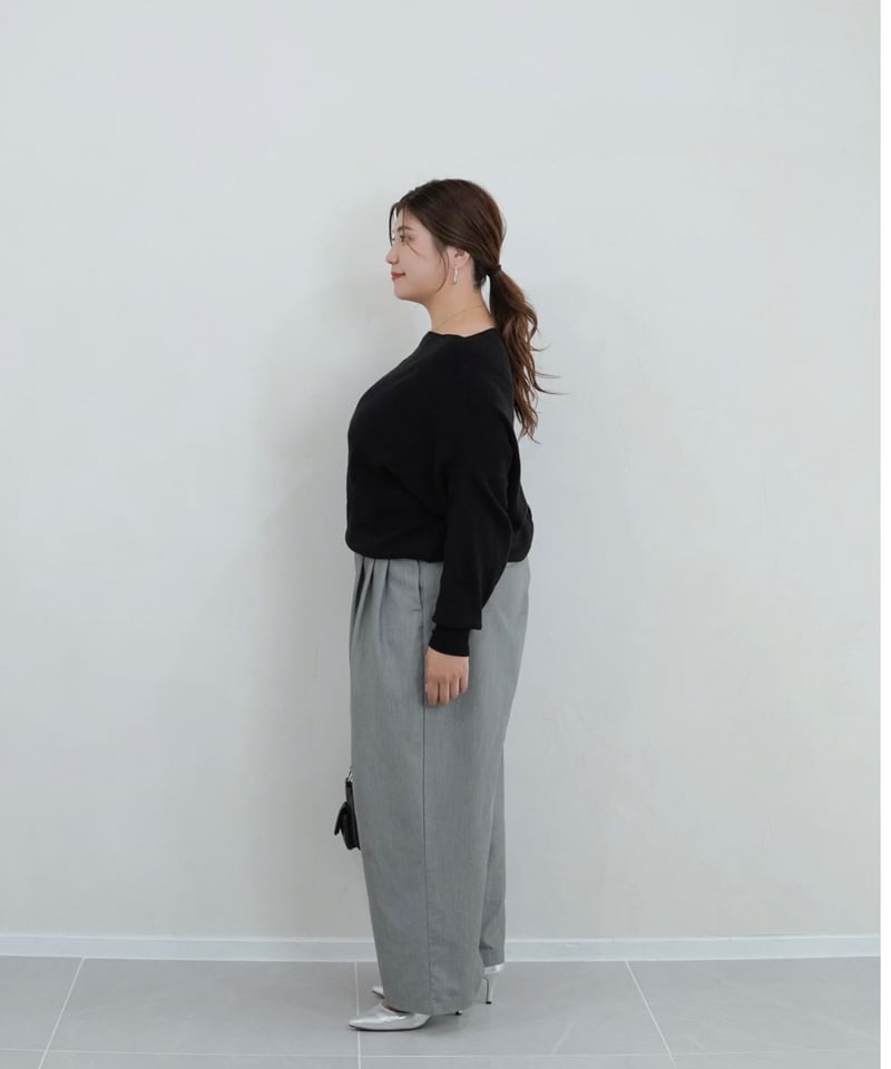 boatneck knit | ブラック | MI AND MOU