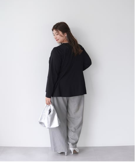 Asymmetric Long T-shirt | ブラック