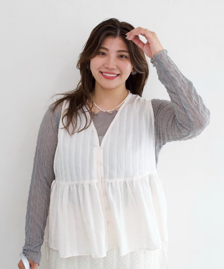 sheer pullover｜グレー
