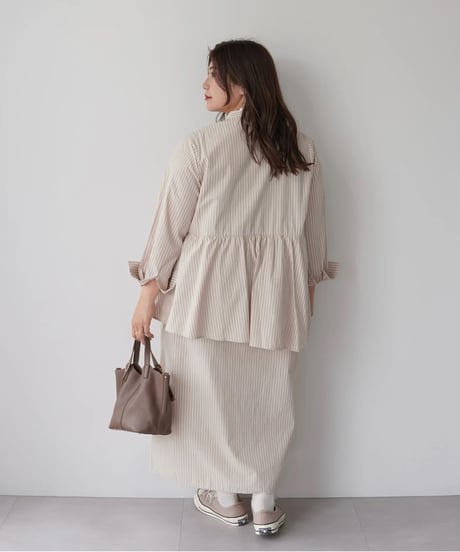 asymmetry shirt one-piece | モカ