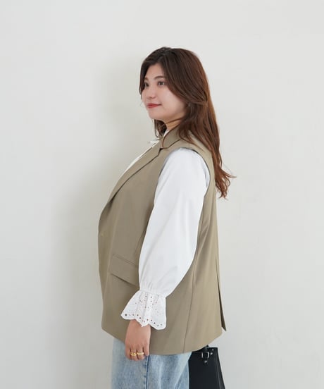 vest jacket | カーキ