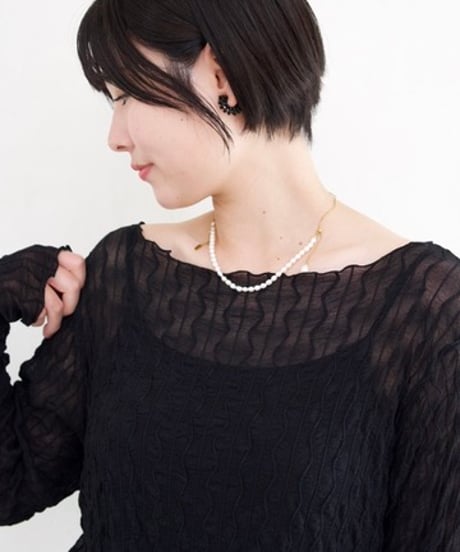 sheer pullover｜ブラック