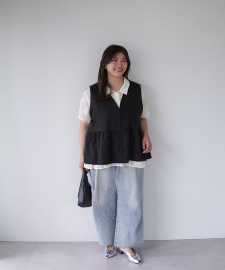 vest blouse｜ブラック