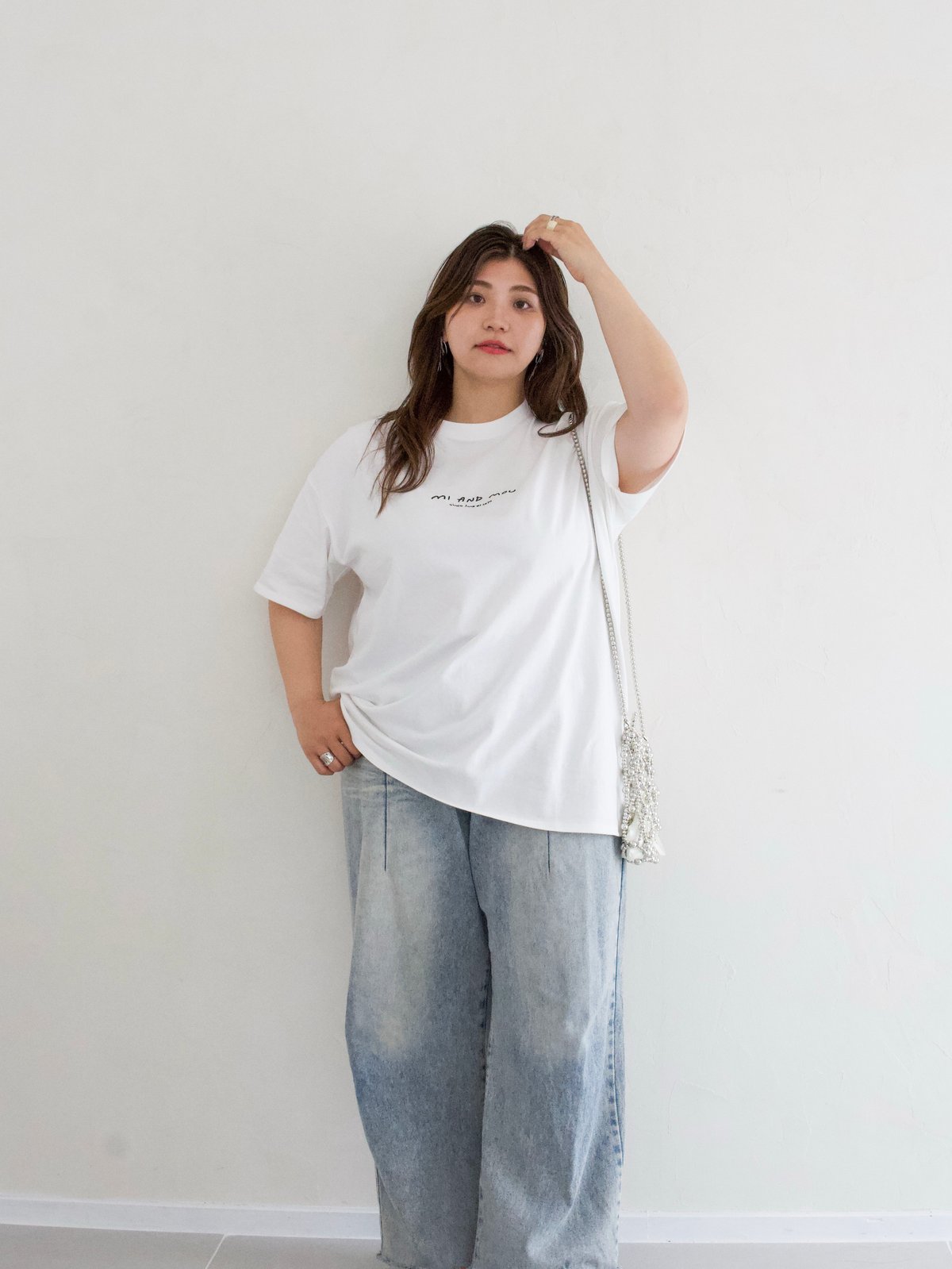 ロゴ刺繍Tシャツ｜size2 | MI AND MOU